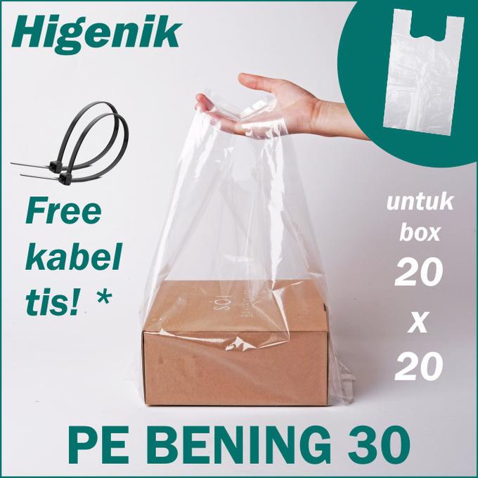 

((((()paling dicari] Kantong Plastik Kresek PE 30 Bening Transparan Tebal isi 50 lembar