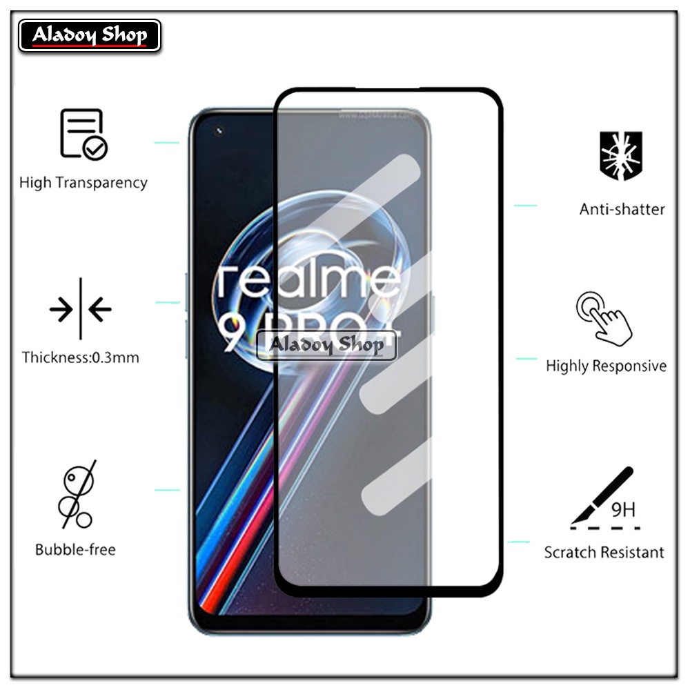 PAKET 3 IN 1 Tempered Glass Layar Realme 9 Pro Plus Free Tempered Glass Camera dan Skin Carbon