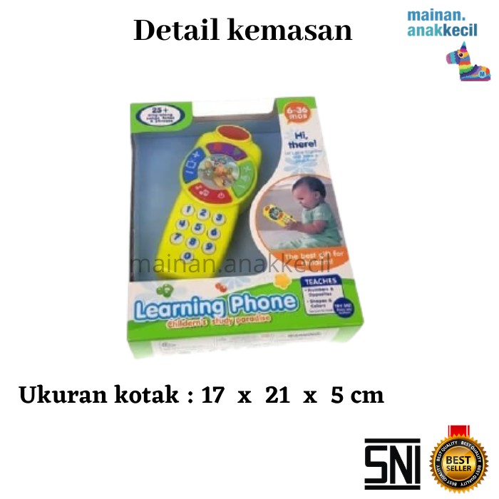 mainan edukatif bayi learning phone kuning telepon bayi baby