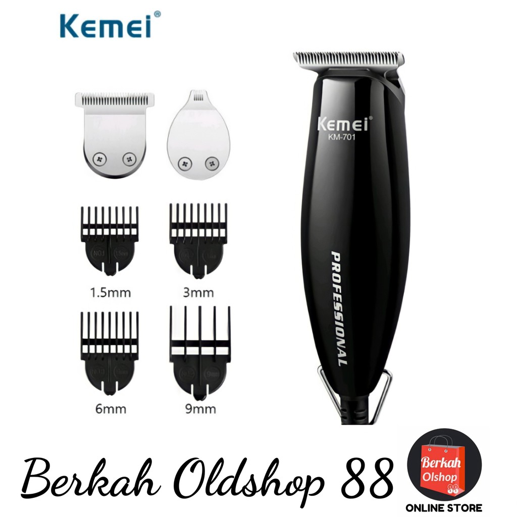 Berkah Oldshop 88 - Kemei KM 701 Detailer Corded Pakai Kabel Hair Clipper Elektrik Trimmer