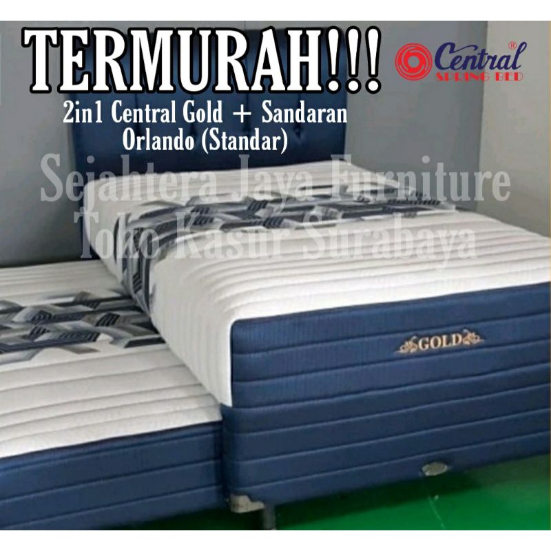 SET Springbed 2in1 Central Gold Premium + Sandaran Central