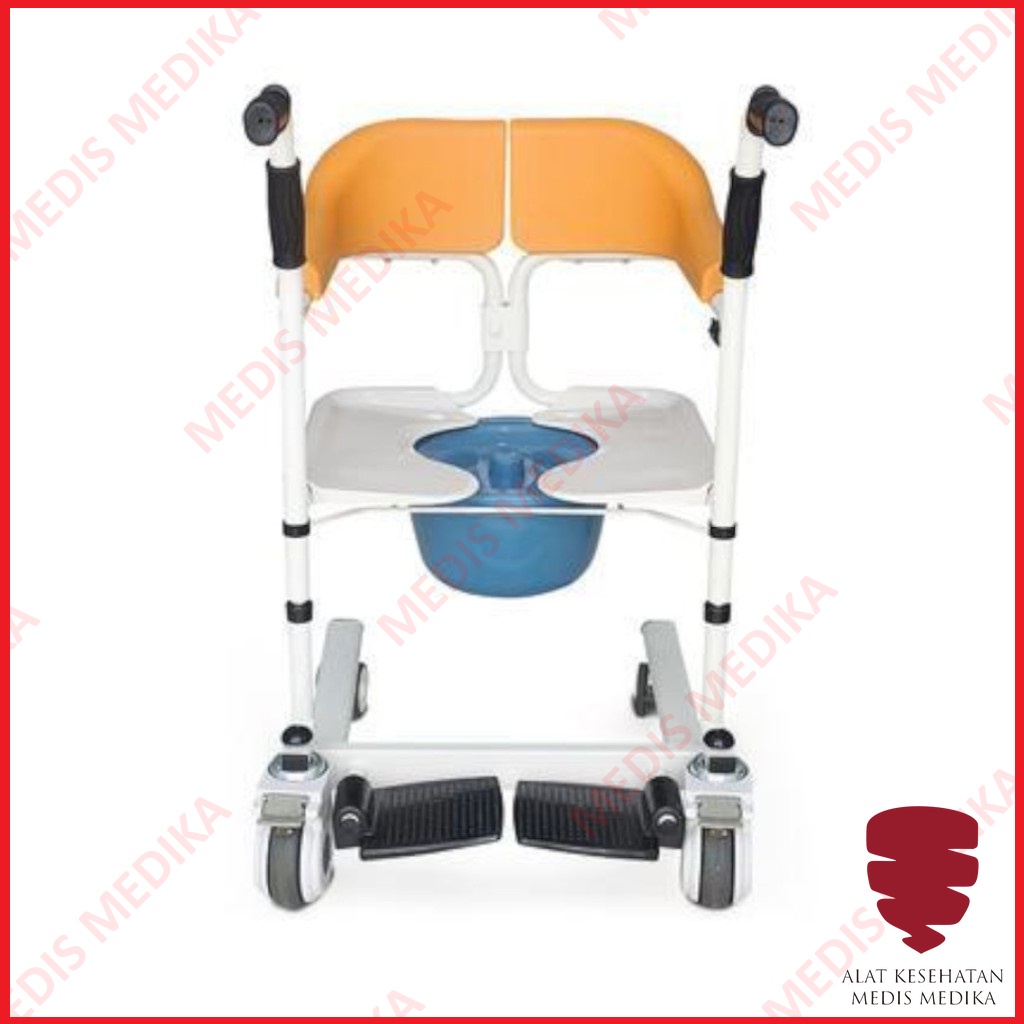 Kursi Roda Transfer ALK902 Onemed Commode Chair Transport Lift Alat Bantu Jalan Gerak BAB Mandi Pemindah Pindah Orang Tua Manula