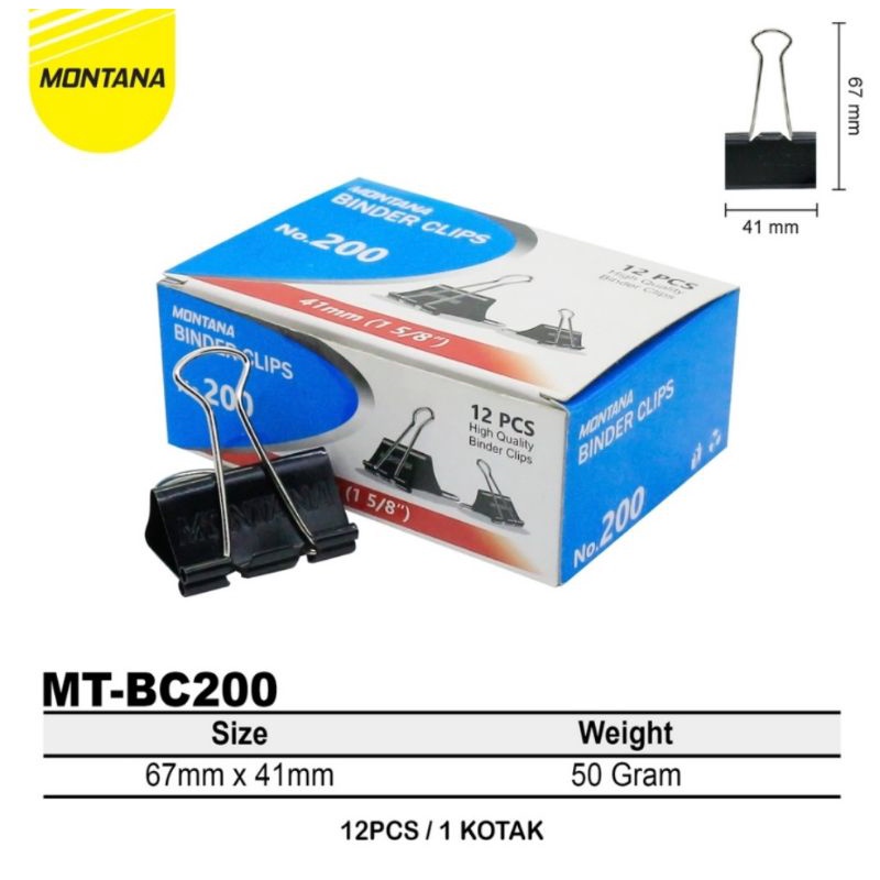 

Montana Binder Clip No. 200 per Kotak