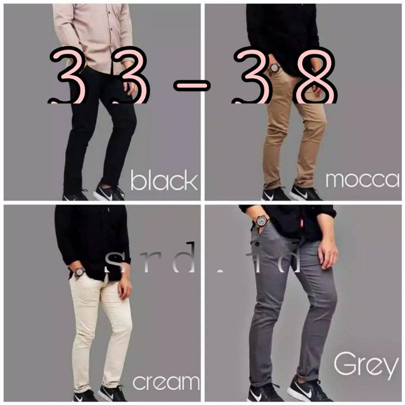 CELANA CHINO PANJANG PRIA WANITA SLIM/CELANA CASUAL 33-38