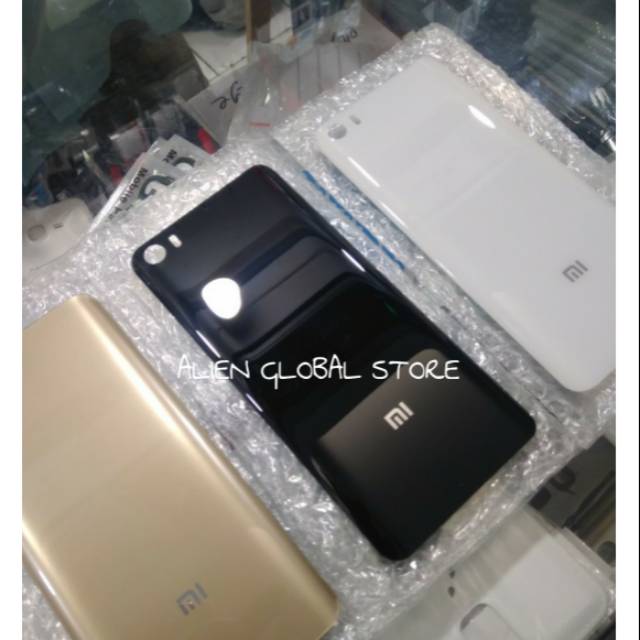 Backdoor Backcover Case Xiaomi Mi5 Glass Tutup Batre Xiomi Mi 5 Kaca Casing Penutup Batre HP Mi5 Ori