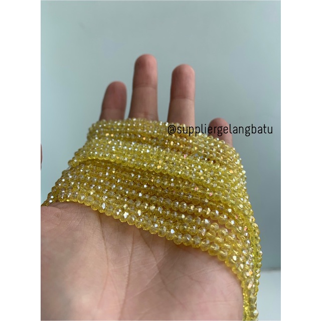 Crystal Ceko kilap 4mm yellow quartz kuarsa kuning bening kristal acc