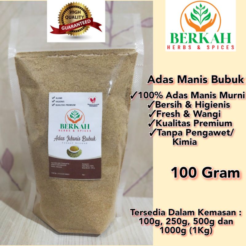 

Adas Manis Bubuk Berkah 100gr Kualitas Premium Wangi Halal Higienis