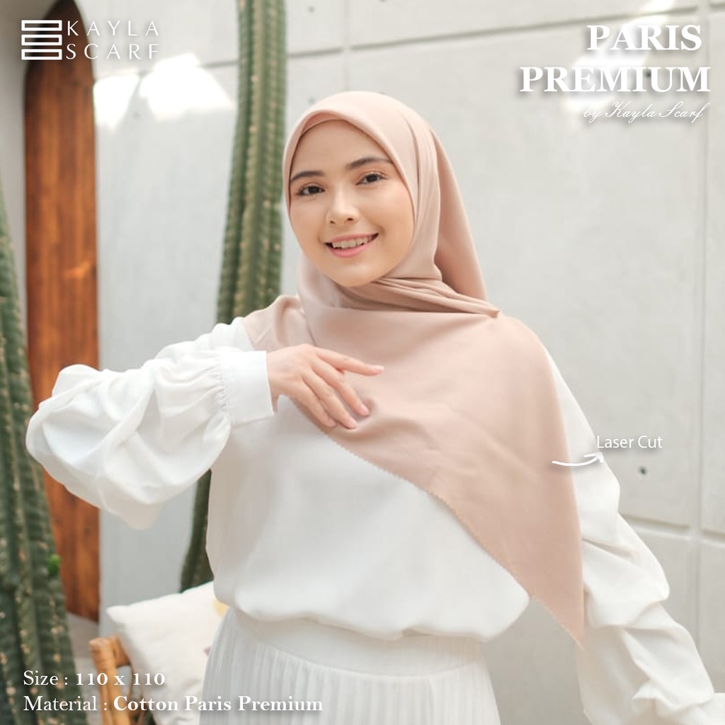 Paris Premium Kayla Scarf 60 Warna | Hijab Paris Polos Halus & Jatuh | Segiempat Premium