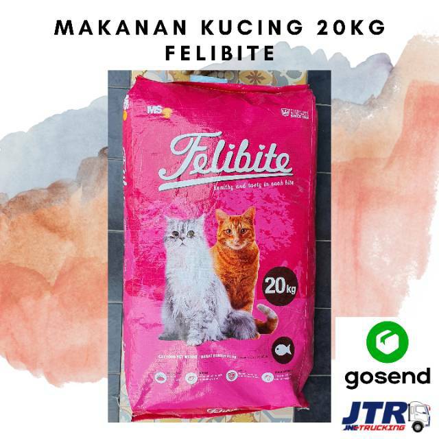 Felibite 20kg - Makanan Kucing Karungan Sak Besar Cat Food Felibite 20 kg Bentuk Ikan