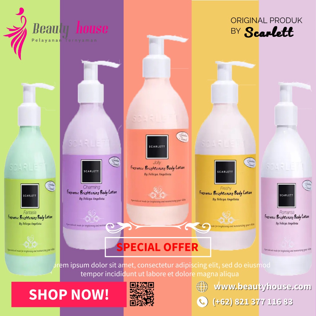 Jual SCARLETT Scarlett Whitening Body Lotion BPOM 100 Halal BY