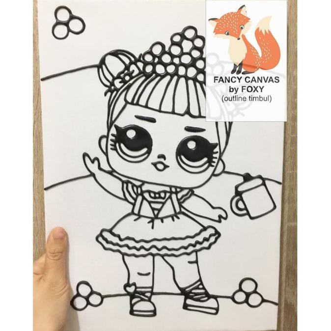 Best Seller Kanvas Lukis Anak Outline Timbul Gambar Lol Surprise Doll Shopee Indonesia