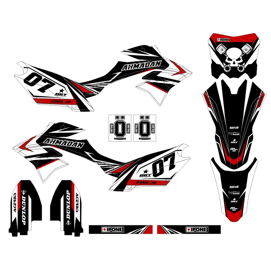 decal new dtracker merah hitam racing