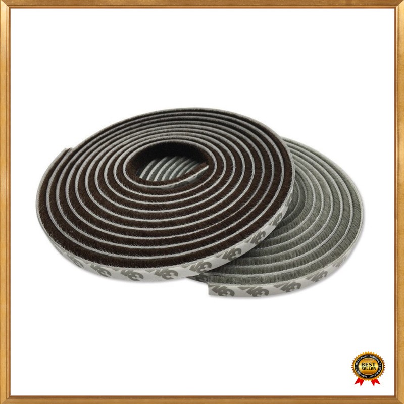 GS8 Lis Strip Pintu Brush Strip Sealing Sound Insulation 9 x 15 mm 10M GANCHUN KK-061 - Brown M