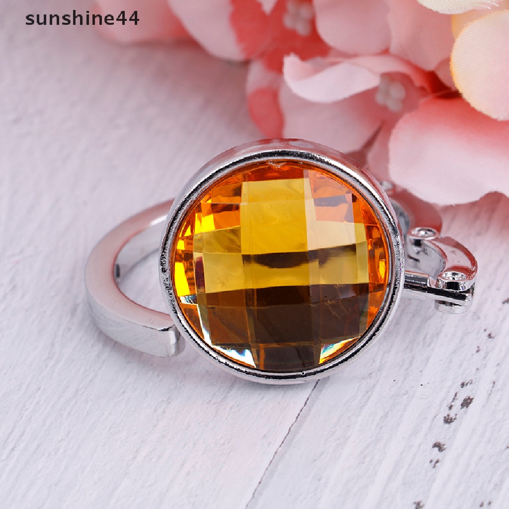 Sunshine Gantungan Tas Handbag Lipat Portable Bahan Alloy Dengan Hiasan Kristal  .