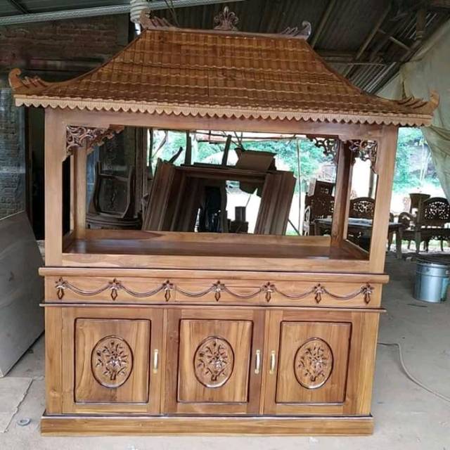  Meja  Aquarium  Atap Rumah Set Ukir Jati Uk 150 Furniture 