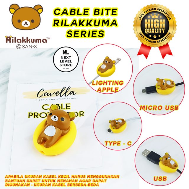 Rilakkuma Series Cable Bite Pelindung Kabel Protection