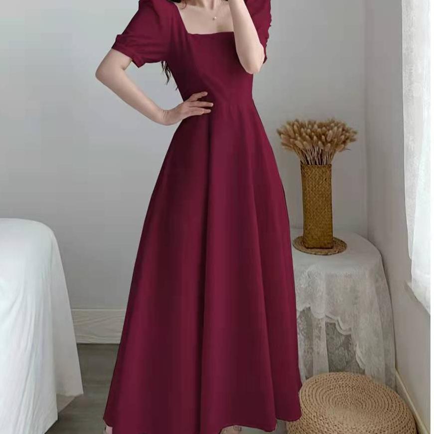 Sangat Nyaman.. COD Dress/Dress putih/dress putih korea/dress putih wanita/dress wanita/Dress hitam/