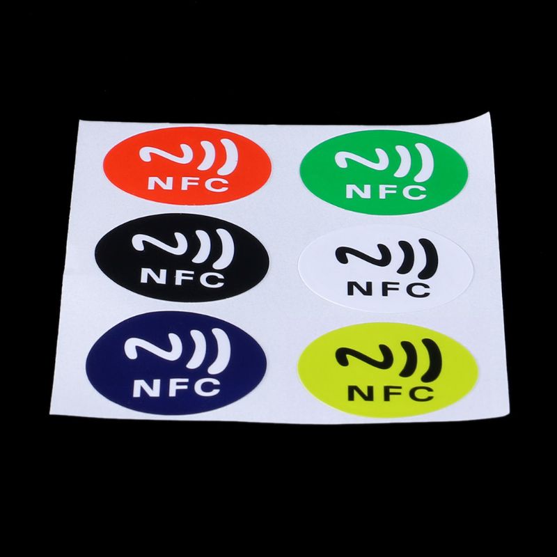 Gro 6PCS Ntag213 Tag Stiker Label Tahan Air PET Label Re-stick Tag Ultra Tipis