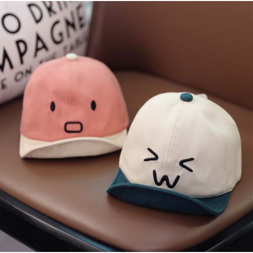 MetaCollections TOPI ANAK FASHION HAT MOTIF EKSPRESI LUCU TOPI ANAK UNISEX MOTIF BORDIR EMOJI-4