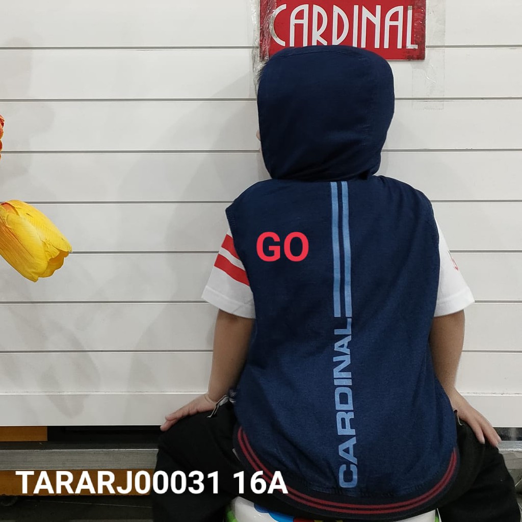 gos JKD CARDINAL KIDS ROMPI Anak Cowok Jaket Casual Anak Laki Laki Resleting Sweater Rompi Hoodie