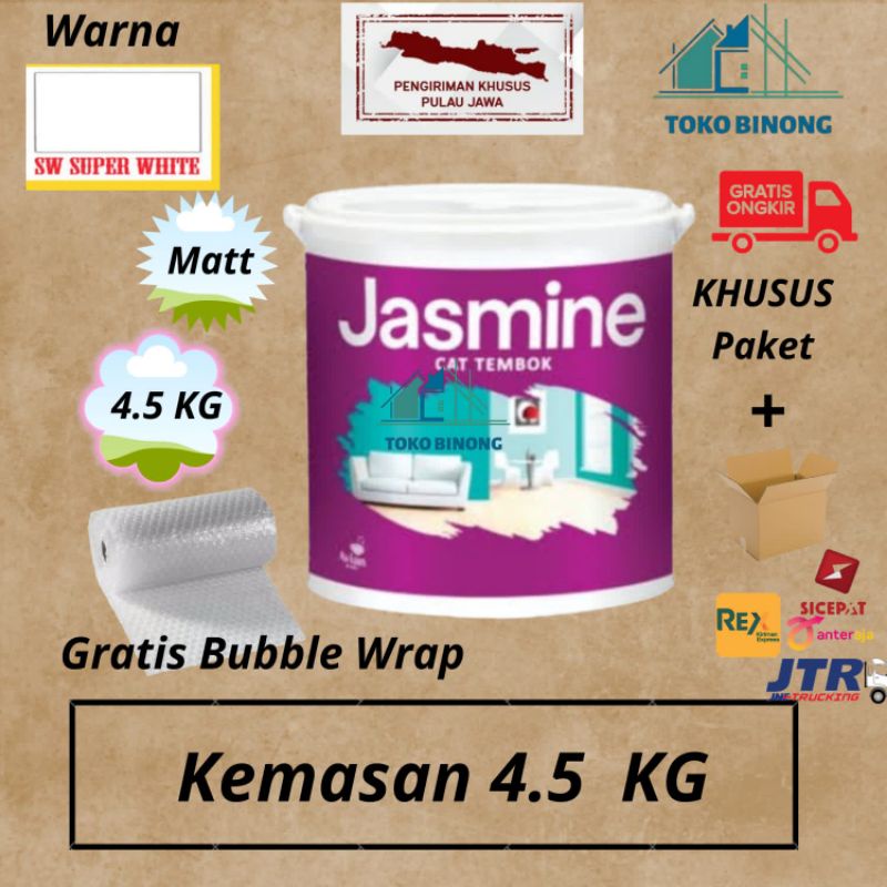 Cat Gipsum Cat Tembok Plafon Triplek Jasmine Interior 4.5 PAKET