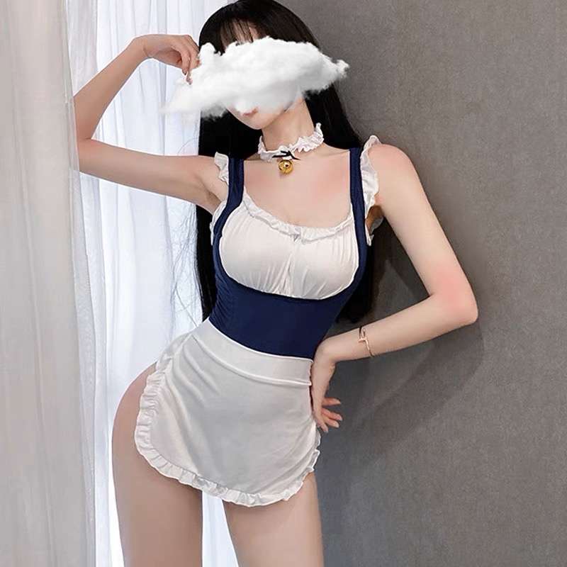 Lingerie Wanita Sexy Seragam Cosplay OpenTanpa Lengan V Neck Lingeria Seksi A536-B