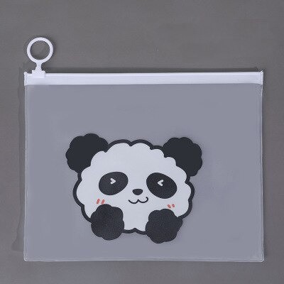 MURMURE.ID | ZIPPER BAG TRANSPARAN MOTIF LUCU BUNGA AVOCADO PISANG KOREA TEMPAT PENSIL-PANDA