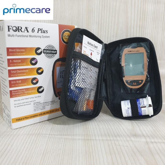 Fora Alat Cek Darah 6in1 Multi 6 Parameter Gula Kolesterol UA Keton HB .