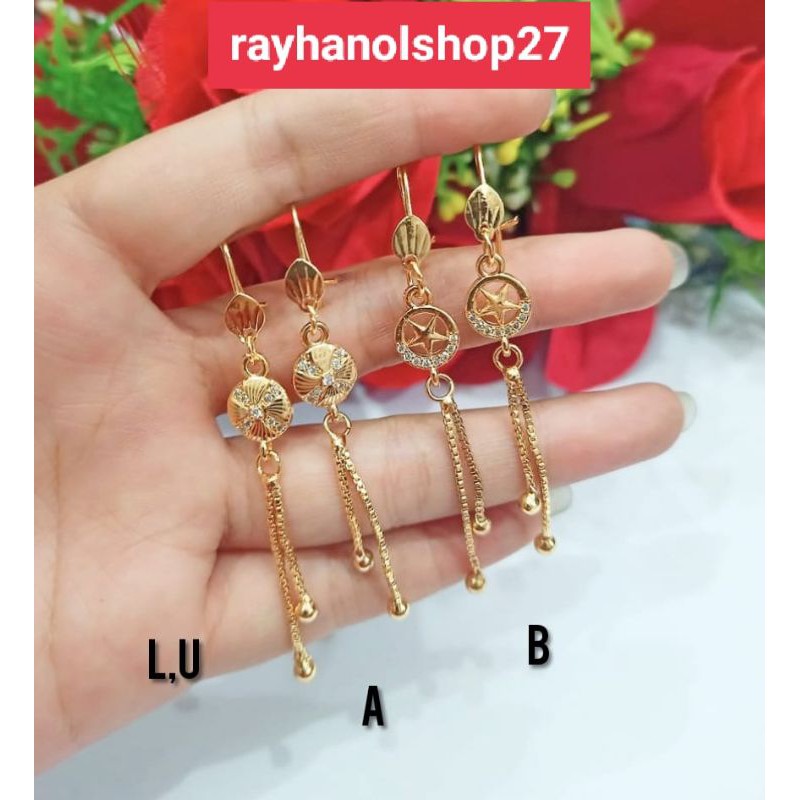 XUPING ANTING JURAI WANITA DEWASA MOTIF PILIHAN FULL PERMATA LAPIS EMAS GOLD