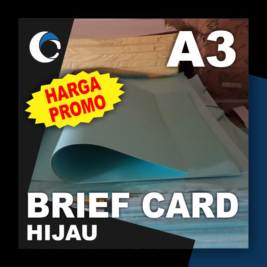 

KERTAS BC / BRIEF CARD HIJAU 160 GSM Uk [ A3 ] 29.7 cm X 42 cm ( 50 LEMBAR )