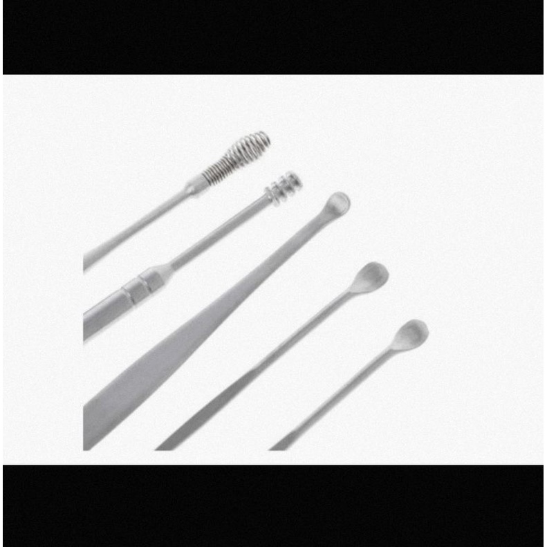 earpick set stainless / urek kuping / pembersih telinga stainless 5 in1