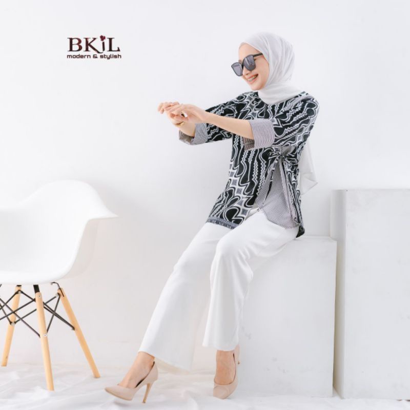 Maura Couple - Sania Ruffle Batik Couple Ori Ndoro Jowi DNT Garansi Termurah Shopee --Blus seno parang