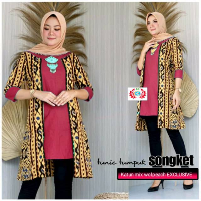 Batik Tunik Tumpuk<br />bahan Katun Mix Wolfis Premium