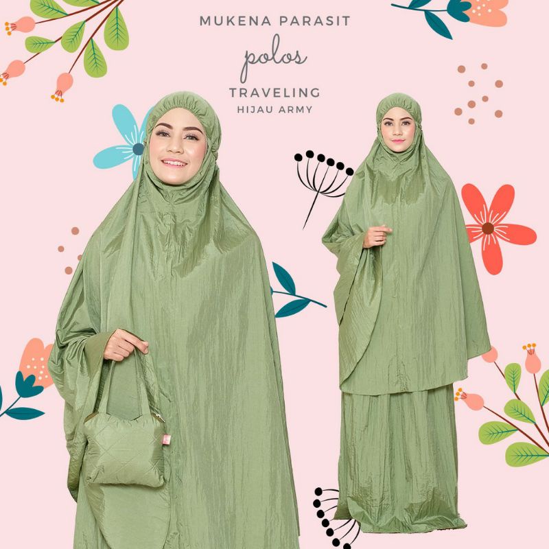 Mukena Traveling Parasit Premium - Mukena Parasit putih