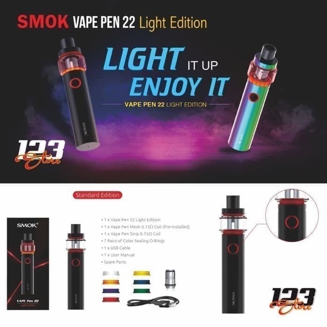 SMOK Pen 22 Light Edition Kit - smok pen lampu