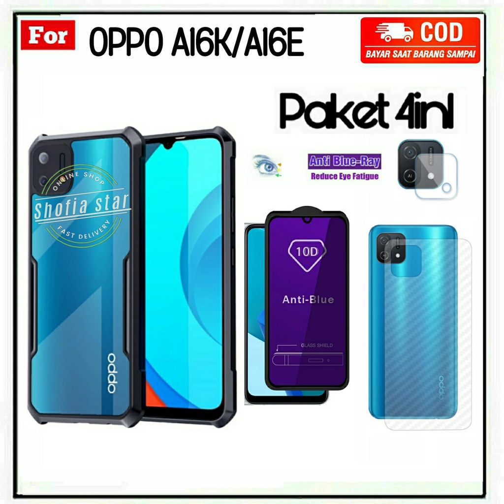 4IN1 CASE OPPO A16K 16E SOFTCASE SHOCKPROOF TRANSPARAN CAMERA PROTECT CASING