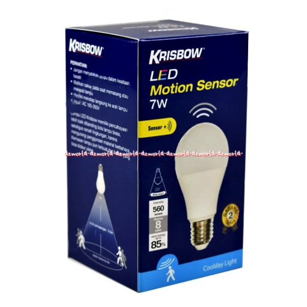 Krisbow LED Motion Sensor 7w Lampu Bohlam Bola Lampu Dengan Sensor Gerak Cool Daylight 7 watt Lampu Otomatis Menyala Saat Ada Gerak Pergerakan Kris Sensors Lamp Light