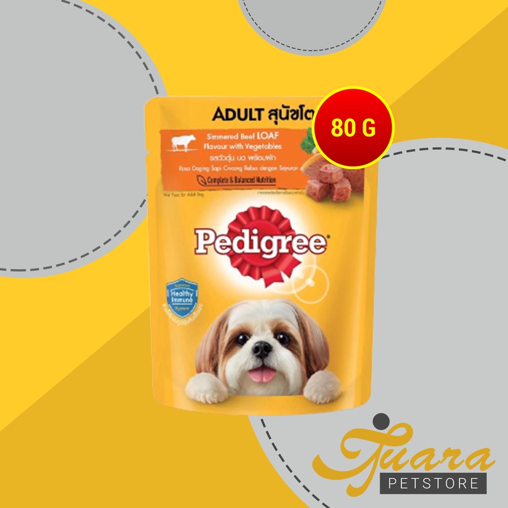 Makanan Basah Anjing Dewasa / Puppy Pedigree Pouch 80 Gram