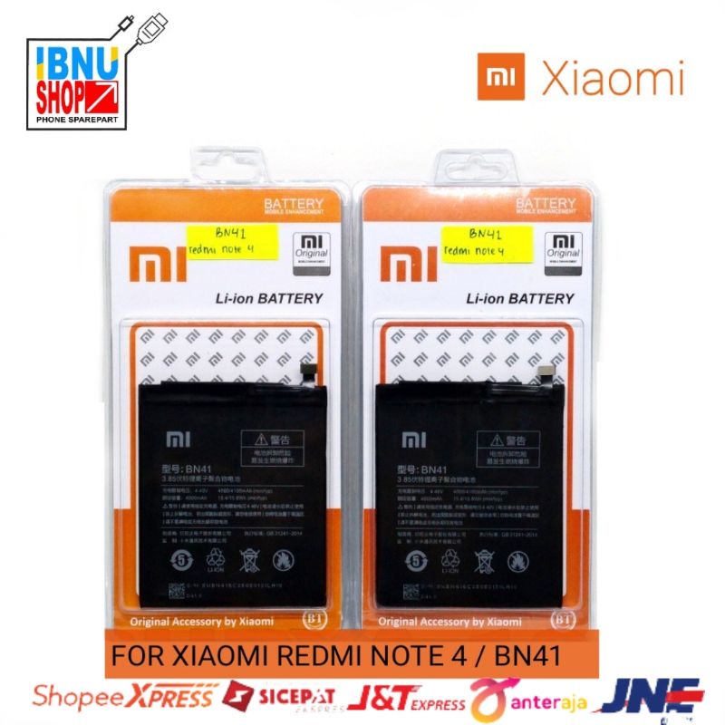 BATTERY BATERAI XIAOMI REDMI NOTE 4 BN41 BN-41 ORIGINAL