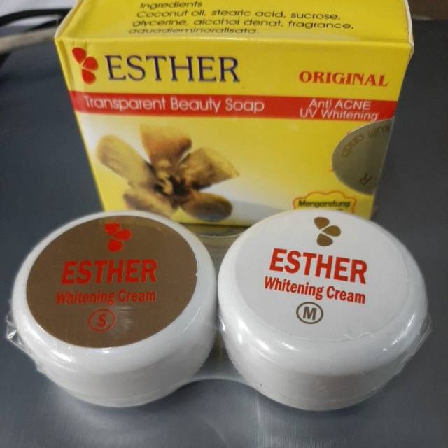 Paket Cream Esther Whitening SM Pot Putih + Sabun Anti Acne Original