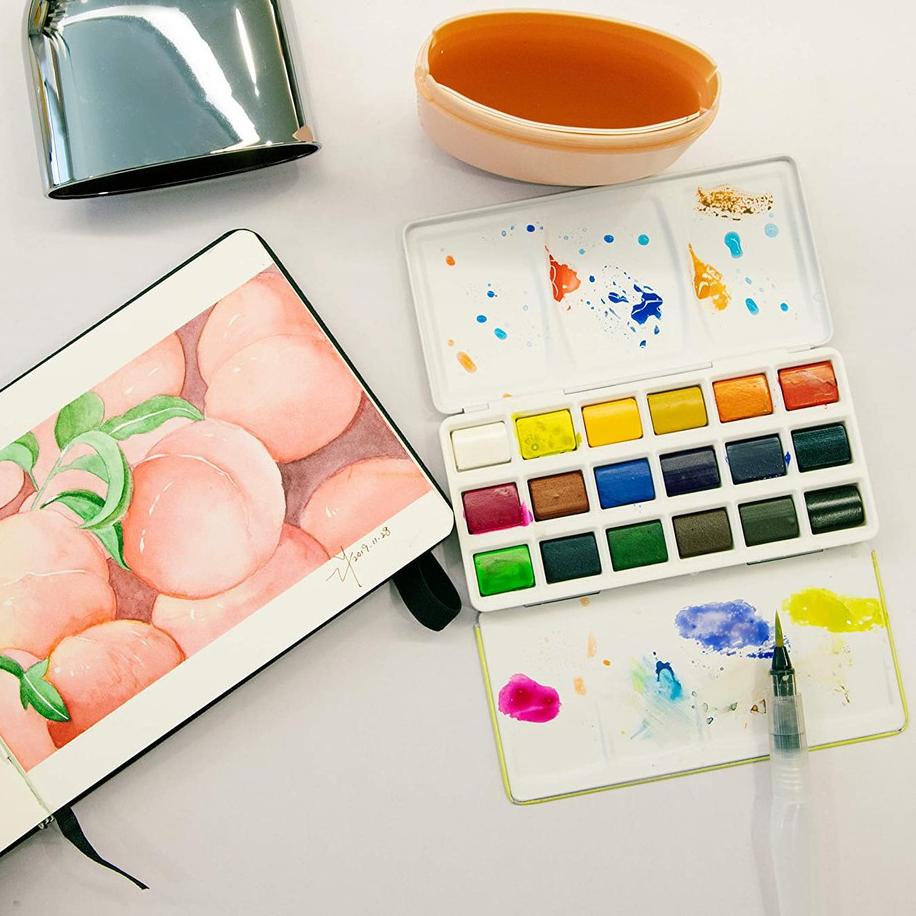 

➝Model Baru➝ Miya Solid Watercolour Box Set 18Clr (WITH WATER BRUSH + WATERCOLOR PAPER) 72 ➝