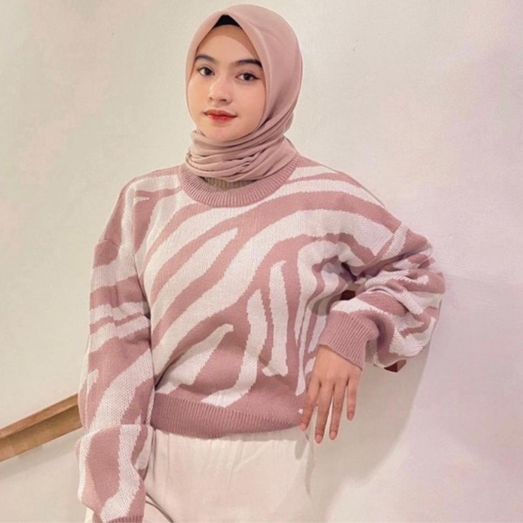 BEFAST - ZEC OOTD Wanita Sweater RARA / RJT Zebra Twister