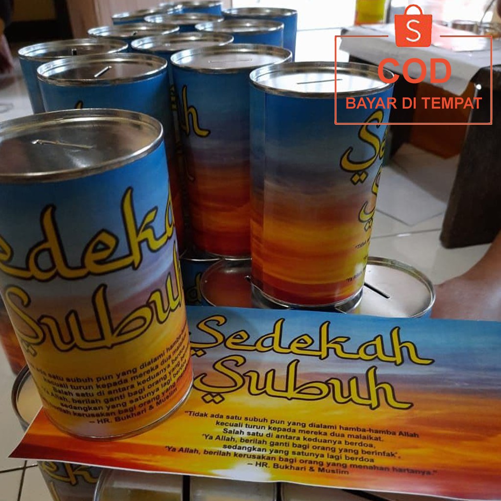 ✅COD Celengan Tabungan Challenge Tantangan Menabung Target Viral Kaleng Custom Unik Buka Tutup Murah-SEDEKAH SUBUH