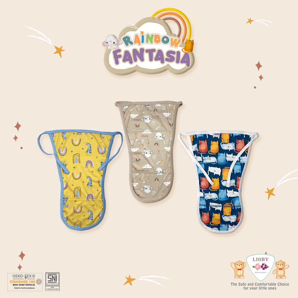 Popok Bayi Libby / Aruchi / Miyo 3 pcs/4pcs (Motif / Warna) Motif Terbaru CBKS