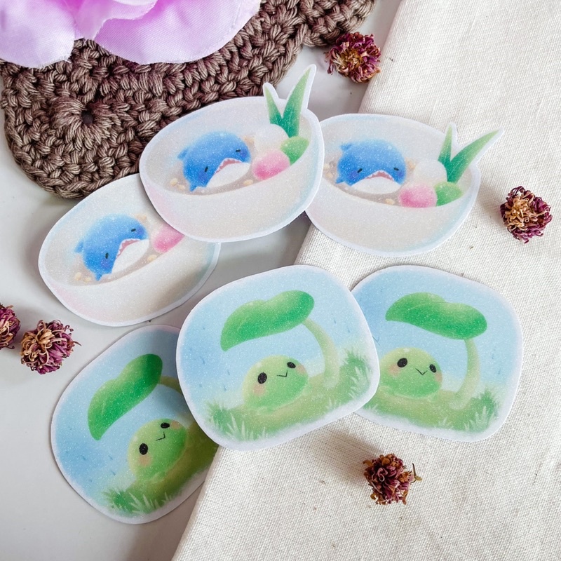

PIKKEBYN Single Stickers - Shark Ronde & Rainy Glass Frog