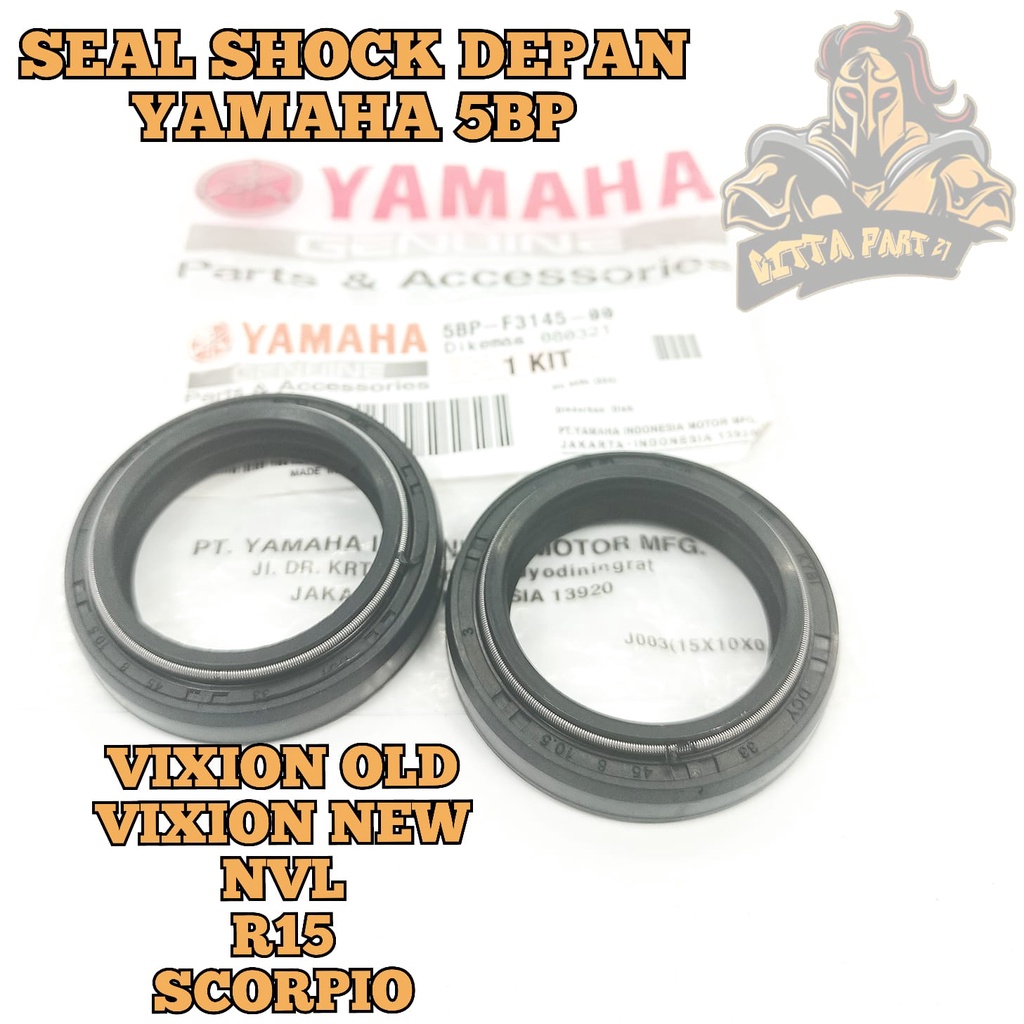 OIL OLI SIL SEAL SHOCK DEPAN YAMAHA 5BP KUALITAS ASLI ORIGINAL YAMAHA YGP PRESISI TIDAK SELET TIDAK BOCOR TIDAK KERAS TAHAN PANAS DAN DIJAMIN AWET VIXION LAMA VIXION NEW NVL R15 SCORPIO