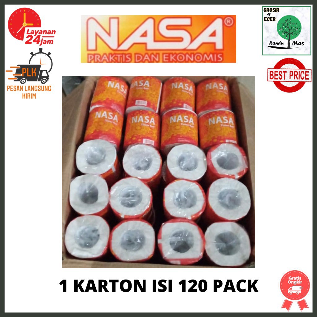 [1 Dus Tisu] Tissue Roll Toilet Nasa Tisu Roll Tisu Gulung Dapur Isi 238 Sheet 1 Karton isi 120 Roll