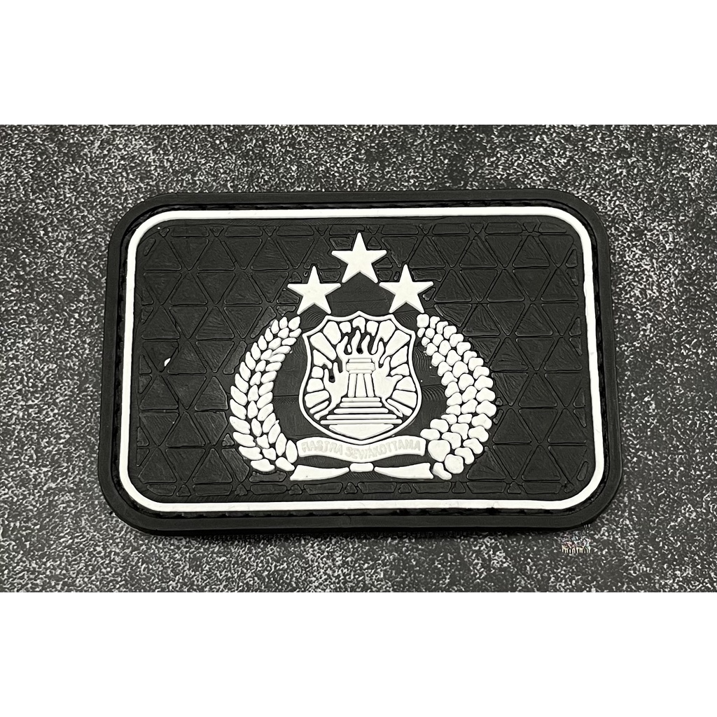 Patch Polis* Tribrata Hitam - Patch Velcro Police - Prepetan Tribrata