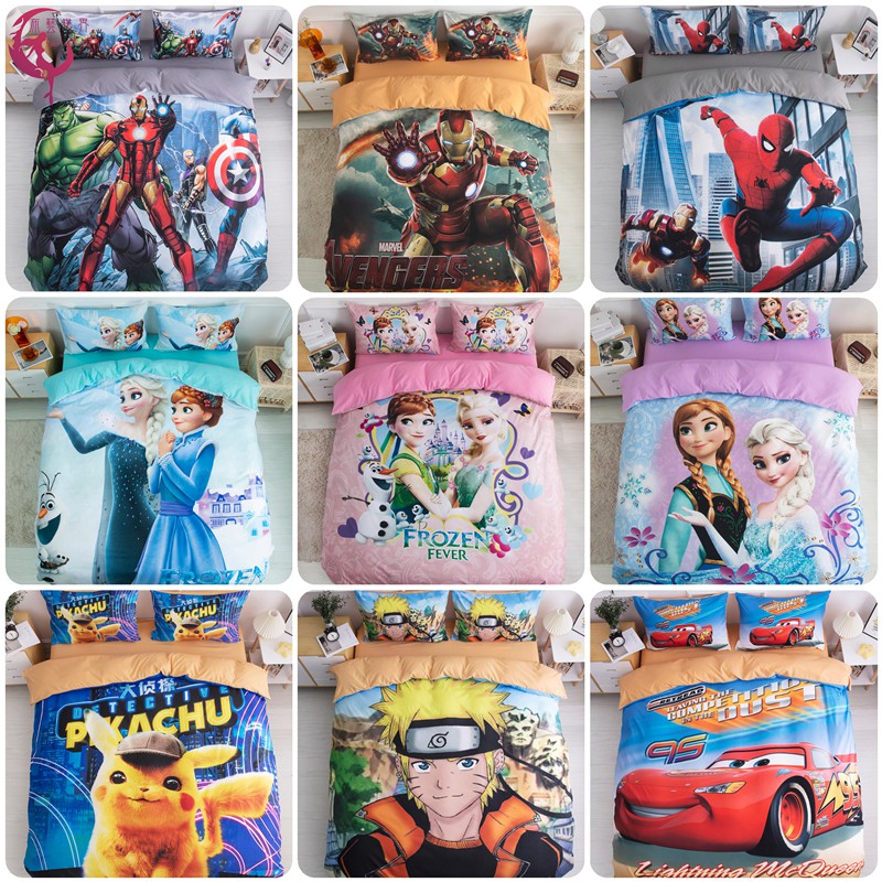 Set Sprei Sarung Bantal Dan Selimut Dengan Bahan Halus Gambar Kartun Princess Elsa Frozen Shopee Indonesia