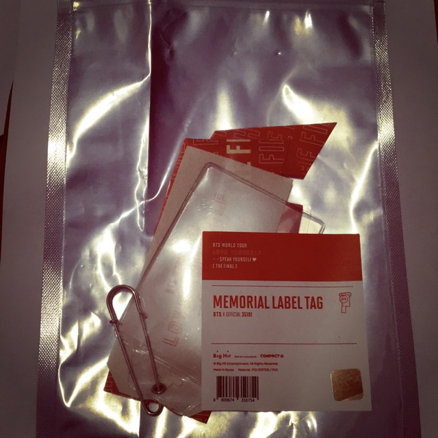 BTS Memorial Tag Official Speak Yourself The Final Fullset